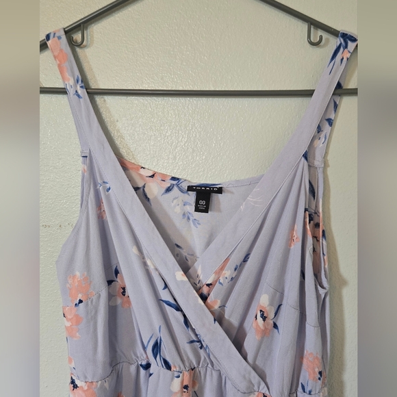 Torrid Blue Floral Faux Wrap Dress Size 00 - Picture 3 of 8